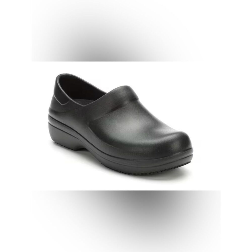 Crocs NERIA PRO II Black Rubber Slip Resistant Casual Work Comfort Clog Shoes